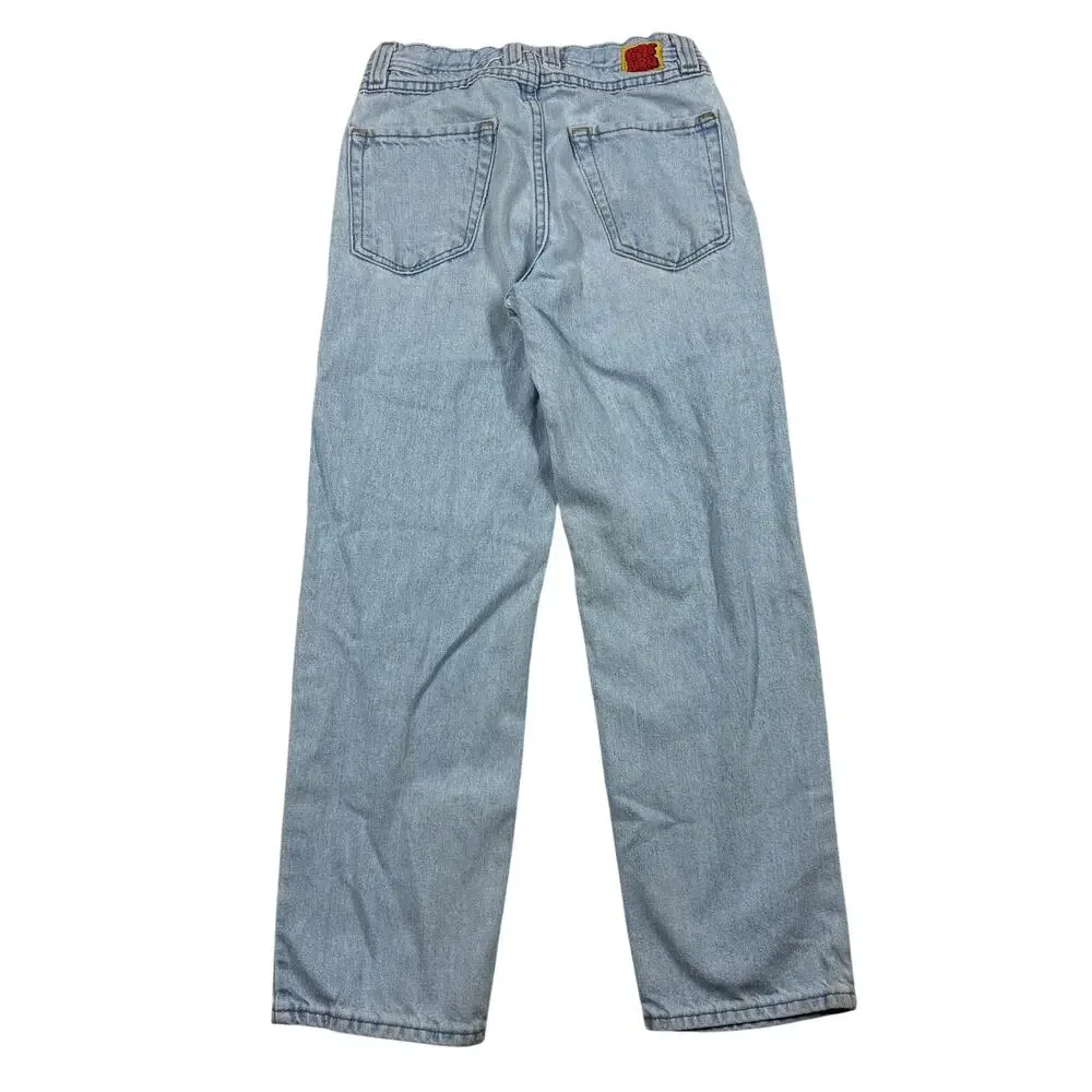 Empyre Straight Jeans Womens 26 Light Wash Baggy Low Rise Denim Skate Hip Hop